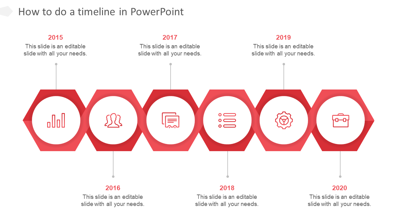 Free - How To Do A Timeline In PowerPoint Slide With Six Nodes